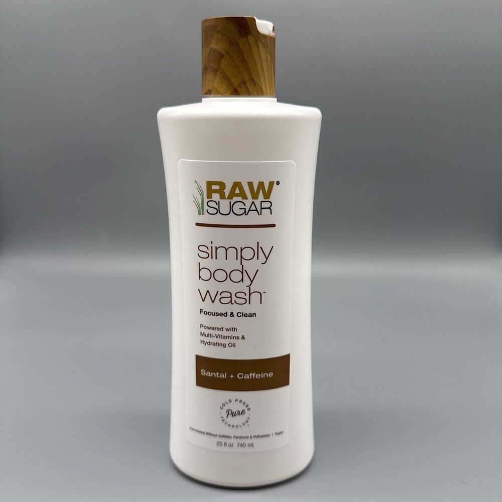 Raw Sugar Santal Caffeine Simply Body Wash 25oz Cold Pressed Clean